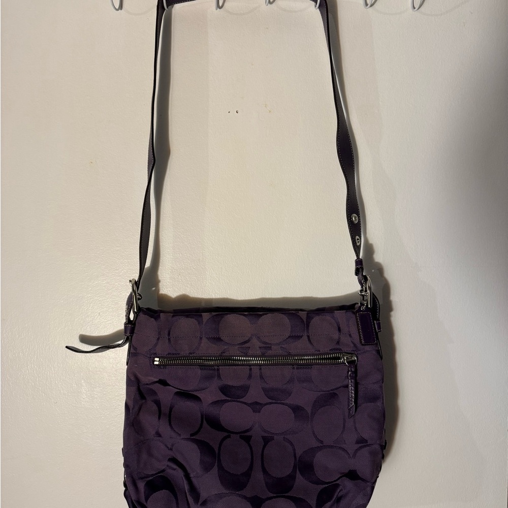 Coach Purple Signature Jacquard Crossbody Bag